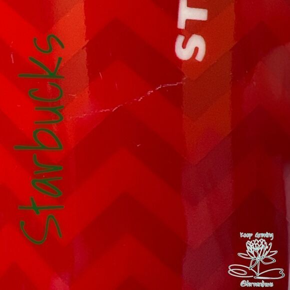 Elegant Chevron Pattern Starbucks Red Coffee/Tea Mug | Chic and Stunning Collect - Picture 6 of 10